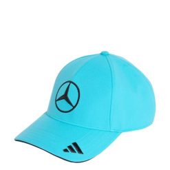 Czapka Mercedes-Amg Petronas Formula 1 Team George Russell. Niebieskie czapki zimowe Adidas, bez wzorów, z materiału. Za 239.00 zł.