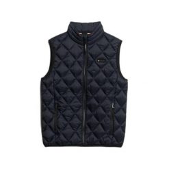 Kurtka bez rękawów Superdry Diamond Quilt Fuji Lite. Niebieskie kurtki Superdry, xl, bez wzorów, z gumy, bez kaptura. Za 386.95 zł.