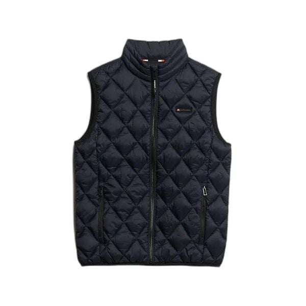 Kurtka bez rękawów Superdry Diamond Quilt Fuji Lite. Niebieskie kurtki Superdry, xl, bez wzorów, z gumy, bez kaptura. Za 384.50 zł.