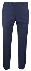 Wełniane, Eleganckie Spodnie Męskie - MEN'SFIELD - Granatowe, Drobna Kratka. Eleganckie spodnie MEN'SFIELD, na lato, m, z gumy, eleganckie. Za 285.00 zł.