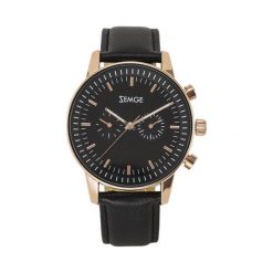 Zegarek Zemge Zegarek męski z kolekcji CLASSIC Czarny / Różowe złoto ZC1002 uniwersalny. Czarne zegarki Zemge, złote. Za 332.10 zł.