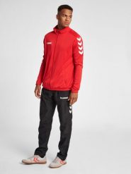 Bluza sportowa dla dorosłych Hummel Core Poly Jacket. Czerwone bluzy bez kaptura Hummel, xl, bez wzorów, z poliesteru, bez kaptura. Za 60.00 zł.