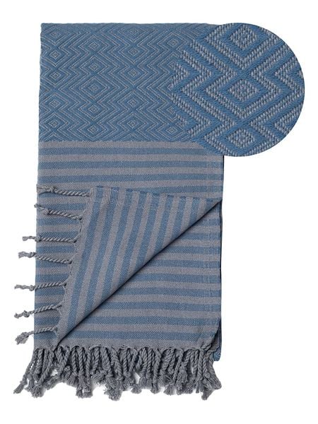 Samimi Chusta hammam "Sahara" w kolorze morsko-szarym - 180 x 100 cm rozmiar: onesize. Niebieskie szaliki Samimi, bez wzorów, z bawełny. Za 69.99 zł.