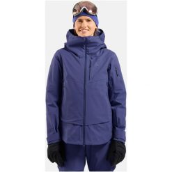 Kurtka przeciwdeszczowa Odlo Jacket hardshell X-ALP 3L. Niebieskie kurtki ODLO, l, bez wzorów, z hardshellu, z kapturem. Za 2,199.99 zł.