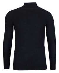 Golf Granatowy Dziergany, Męski, Super Slim, Przylegający, Elegancki -Brave Soul. Niebieskie golfy Brave Soul, l, bez wzorów, dziergany, bez ramiączek. Za 99.00 zł.