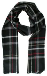Szalik Przejściowy z Dziewiczą Wełną (Virgin Wool) - Fraas - Czarny w Kratkę. Czarne szaliki V. Fraas, bez wzorów, z materiału. Za 85.00 zł.