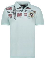 Geographical Norway Koszulka polo "Kimac" w kolorze błękitnym rozmiar: S. Niebieskie koszulki polo Geographical Norway, s, bez wzorów, z bawełny, bez kołnierzyka, bez ramiączek. Za 92.86 zł.