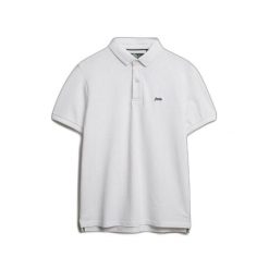 Koszulka polo z piki Superdry Classic. Białe koszulki polo Superdry, m, bez wzorów, bez kołnierzyka, bez ramiączek. Za 193.00 zł.