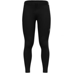 Legginsy techniczne męskie ODLO Zeroweight Pro Windproof Warm Tights. Czarne legginsy długie sportowe ODLO, m, bez wzorów, z dżerseju, do biegania. Za 699.99 zł.