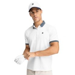 Koszulka polo golf męska Ppique Pinehurst. Białe koszulki polo SIROKO, m, bez wzorów, prążkowane, bez kołnierzyka, bez ramiączek. Za 134.00 zł.