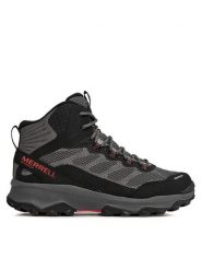 Merrell Trekkingi Spee Strike Mid Wp J066877 Szary. Szare botki sznurowane Merrell, bez wzorów, z materiału, bez obcasa, bez zapięcia. Za 359.99 zł.