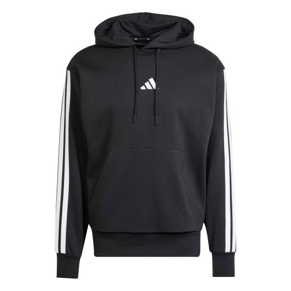 Bluza z kapturem adidas Essentials 3-Stripes Fleece. Czarne bluzy z kapturem Adidas, na zimę, xl, bez wzorów, z bawełny, z kapturem. Za 200.99 zł.