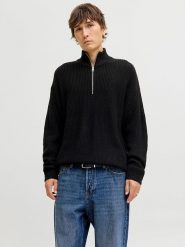 Jack & Jones Sweter "Kaito" w kolorze czarnym rozmiar: XXL. Czarne swetry nierozpinane Jack & Jones, xxl, bez wzorów, bez kołnierzyka, bez ramiączek. Za 126.75 zł.