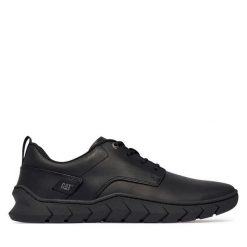 Półbuty CAT Footwear. Czarne eleganckie półbuty CAT Footwear, bez wzorów, bez obcasa, bez zapięcia. Za 519.99 zł.