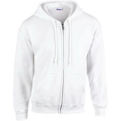 Bluza z kapturem i zamkiem błyskawicznym Gildan Heavy Blend™. Białe bluzy z kapturem GILDAN, l, bez wzorów, z bawełny, z kapturem. Za 186.35 zł.