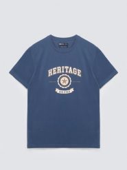 Koszulka męska z nadrukiem niebieska Feren 402. Niebieskie t-shirty BIG STAR, l, bez wzorów, z bawełny, bez kołnierzyka, bez ramiączek. Za 99.99 zł.