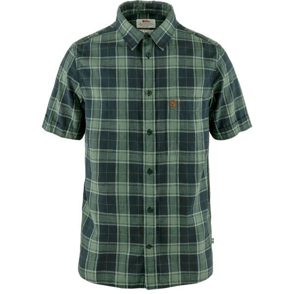 Koszula podróżnicza męska Fjallraven Ovik Travel Shirt S/S. Niebieskie koszule Fjällräven, l, bez wzorów, z materiału, bez kołnierzyka, bez ramiączek. Za 397.90 zł.