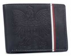 Portfel patriotyczny granatowy N992A-HP-BL. Niebieskie portfele Inny, bez wzorów, ze skóry. Za 69.99 zł.