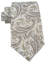 Męski Krawat - Chattier - Kolor Śmietankowy z Wzorem Paisley. Krawaty i muchy Chattier, bez wzorów, z tkaniny. Za 55.00 zł.