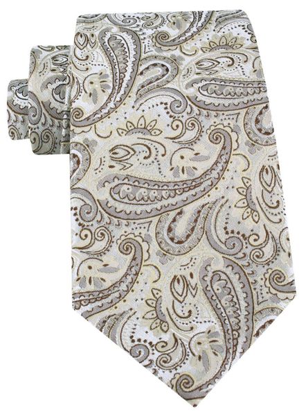 Męski Krawat - Chattier - Kolor Śmietankowy z Wzorem Paisley. Krawaty i muchy Chattier, bez wzorów, z tkaniny. Za 55.00 zł.