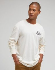 LEE RELAXED TEE MĘSKA KOSZULKA Z DŁUGIM RĘKAWEM LONGSLEEVE ECRU 112341753 LL94016990. Bluzki z długim rękawem Lee, m, bez wzorów, bez kołnierzyka, bez ramiączek. Za 109.99 zł.