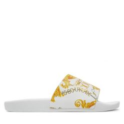 Klapki Versace Jeans Couture. Białe klapki Versace Jeans Couture, z jeansu. Za 309.99 zł.