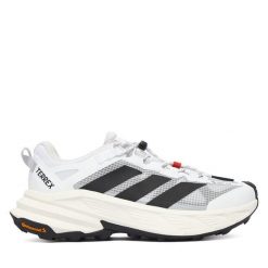 Trekkingi adidas. Białe buty trekkingowe Adidas, bez wzorów, z gore-texu, bez zapięcia. Za 649.99 zł.