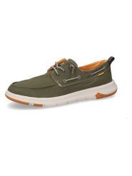 Camel Active Skórzane mokasyny "Harvest" w kolorze khaki rozmiar: 40. Brązowe botki sznurowane Camel Active, bez wzorów, z okrągłym noskiem, bez obcasa, bez zapięcia. Za 219.60 zł.