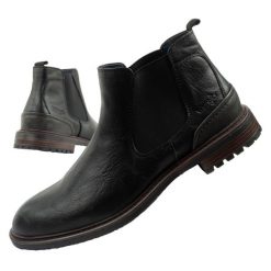 Buty sztyblety męskie Wrangler Randy. Czarne sztyblety Wrangler, bez wzorów, z materiału, bez obcasa, bez zapięcia. Za 259.80 zł.