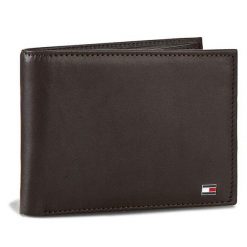 Duży Portfel Męski Tommy Hilfiger. Brązowe portfele Tommy Hilfiger, bez wzorów. Za 299.99 zł.