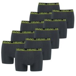 HEAD bokserki męskie zestaw 10 sztuk Phantom / Lime Punch. Szare bokserki Head, m, bez wzorów, z bawełny. Za 307.92 zł.