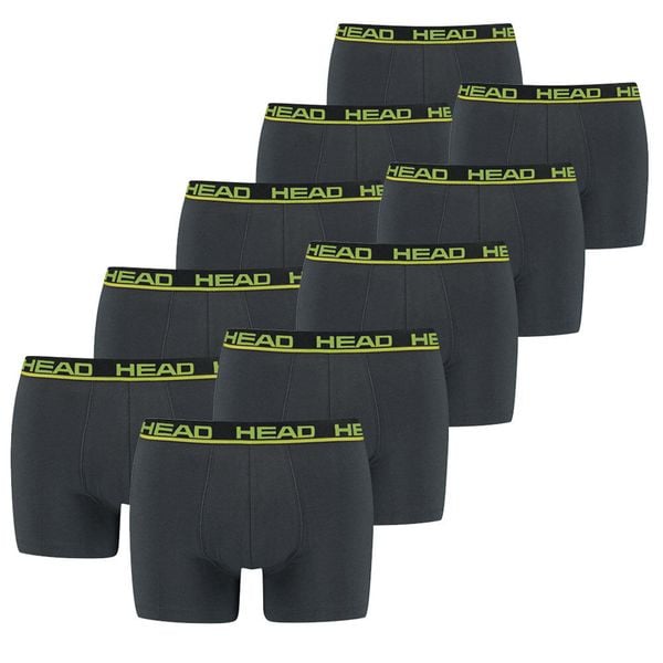 HEAD bokserki męskie zestaw 10 sztuk Phantom / Lime Punch. Szare bokserki Head, m, bez wzorów, z bawełny. Za 307.92 zł.