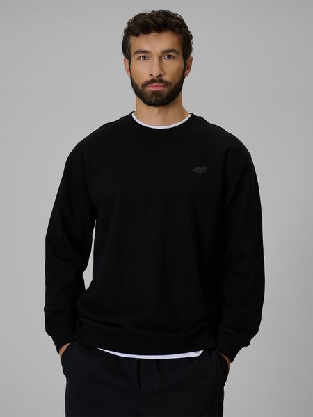 4F Bluza dresowa regular bez kaptura męska - czarna XXL. Czarne bluzy 4F, m, bez wzorów, z dresówki, bez kaptura. Za 149.99 zł.