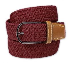 Bordowy Elastyczny Męski Pasek do Spodni, Pleciony, Casual -ALTIES- Parciany, Jednokolorowy. Czerwone paski Alties, bez wzorów, z elastanu, casualowe. Za 59.00 zł.