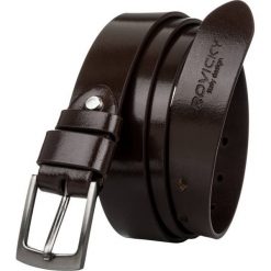 Pasek męski wąski Rovicky brązowy PLW-R-1 BROWN. Brązowe paski ROVICKY, bez wzorów, z jeansu. Za 39.99 zł.
