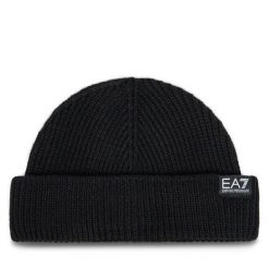 Czapka EA7 Emporio Armani. Czarne czapki zimowe EA7 Emporio Armani, bez wzorów. Za 169.99 zł.