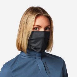 Komin na szyję rowerowy Van Rysel 500 zimowy. Czarne szaliki VAN RYSEL, bez wzorów, z materiału. Za 29.99 zł.