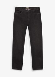 Jeansy regular fit z elastycznym pasem, straight. Czarne jeansy bonprix, m. Za 149.99 zł.