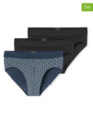 Schiesser Slipy (3 pary) w kolorze granatowo-czarnym rozmiar: L. Czarne slipki Schiesser, l, bez wzorów. Za 99.95 zł.