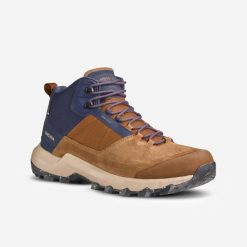 Buty turystyczne męskie Quechua MH500 mid wodoodporne. Brązowe buty trekkingowe QUECHUA, bez wzorów, z kauczuku, bez zapięcia, outdoorowe. Za 329.99 zł.