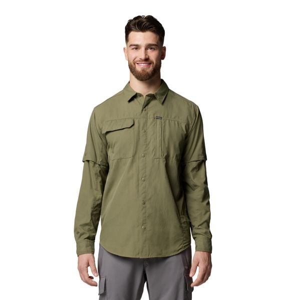 COLUMBIA Koszula męska Skien Valley Long Sleeve Shirt stone green-XL. Zielone koszule Columbia, m, bez wzorów, z materiału, bez kołnierzyka, bez ramiączek. Za 284.00 zł.