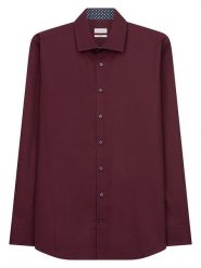 Seidensticker Koszula - Slim fit - w kolorze bordowym rozmiar: 38. Czerwone koszule Seidensticker, bez wzorów, z bawełny, bez kołnierzyka, bez ramiączek. Za 101.70 zł.