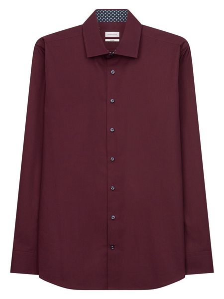Seidensticker Koszula - Slim fit - w kolorze bordowym rozmiar: 40. Czerwone koszule Seidensticker, bez wzorów, z bawełny, bez kołnierzyka, bez ramiączek. Za 119.68 zł.