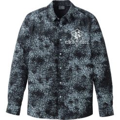 Koszula z długim rękawem Slim Fit bonprix czarny z nadrukiem. Koszule bonprix. Za 49.99 zł.