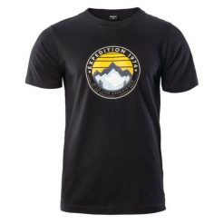 Koszulka męska Hi-Tec Zergo - czarna, Rozmiar XL. Czarne t-shirty Hi-tec, m, bez wzorów, z bawełny, bez kołnierzyka, bez ramiączek. Za 49.99 zł.