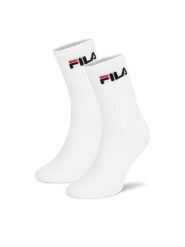 Fila Skarpety Wysokie Męskie F4401-AW24 (2-pack) Biały. Białe skarpety Fila, bez wzorów, z bawełny. Za 39.99 zł.