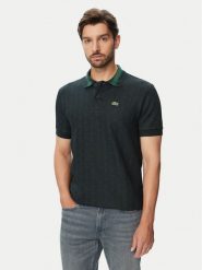 Lacoste Polo DH1417 Zielony ciemny Classic Fit. Zielone koszulki polo LACOSTE, m, bez wzorów, z bawełny, bez kołnierzyka, bez ramiączek. Za 624.99 zł.