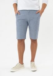 Krótkie spodnie chino P-BRAXTON. Niebieskie szorty Volcano, l, bez wzorów, z elastanu, klasyczne. Za 169.99 zł.