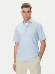 BOSS Koszula Rash_2 50537332 Błękitny Regular Fit. Niebieskie koszule Boss, m, bez wzorów, z bawełny, bez kołnierzyka, bez ramiączek. Za 299.99 zł.