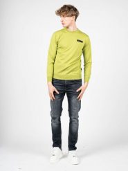 Plein Sport Sweter "Merino" | MPPS90132 | Mężczyzna | Zielony. Zielone swetry nierozpinane Plein Sport, m, bez wzorów, z wełny, bez kołnierzyka, bez ramiączek. W wyprzedaży za 449.00 zł.